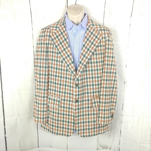 Other - Vintage Polyester Plaid Sport Coat